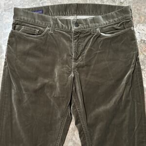 Ralph Lauren Purple Label Pants Mens 33x33 Brown Suede Slim Fit Cotton Italy